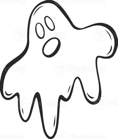 Cute Halloween Ghost Outline Png