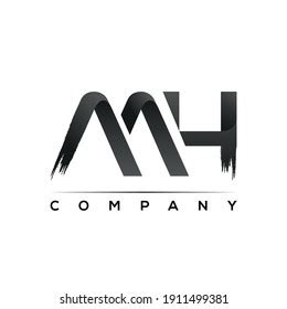 Mh Brush Letter Logo Design Vector Stock Vector Royalty Free