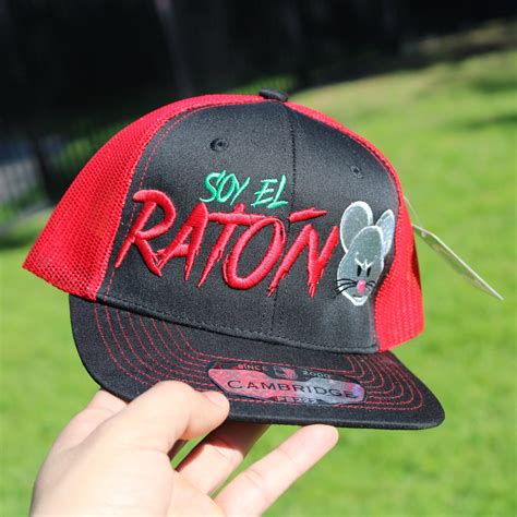 Soy El Raton Snapback Trucker Cap Black And Red Etsy