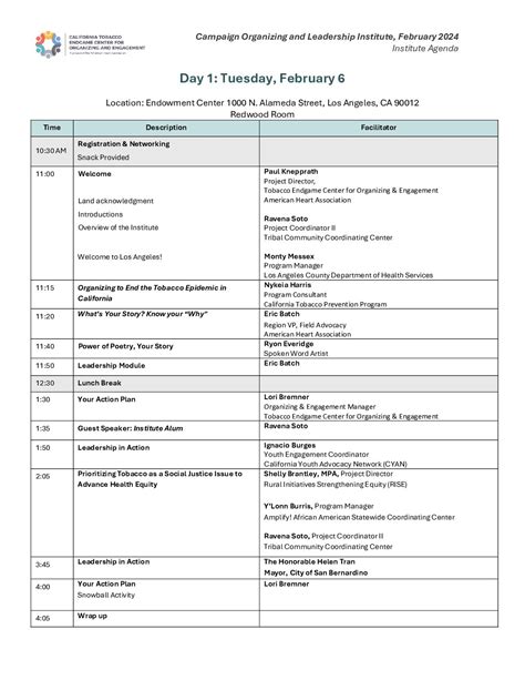 Final February 2024 Institute Agenda - Tobacco Endgame Center for ...