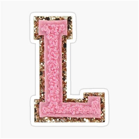 Preppy Pink Varsity Letter L Sticker