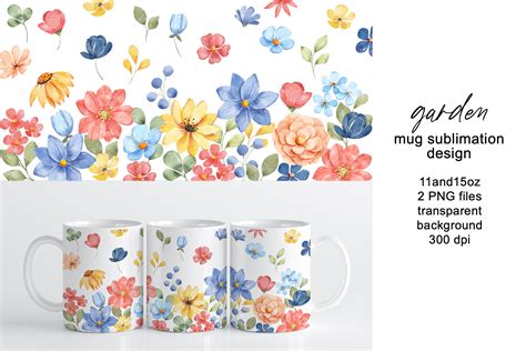 Mug Sublimation Design With Flowers Png Graphic By Larisa Maslova