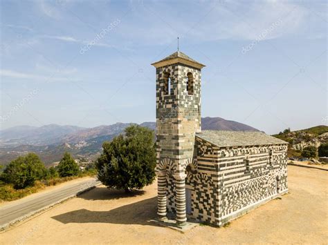 Vista A Rea De La Iglesia De San Michele De Murato Campanario Y Bside