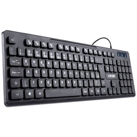 Teclado Multimídia Vinik TC100 USB Slim ABNT2 Preto Cavuca