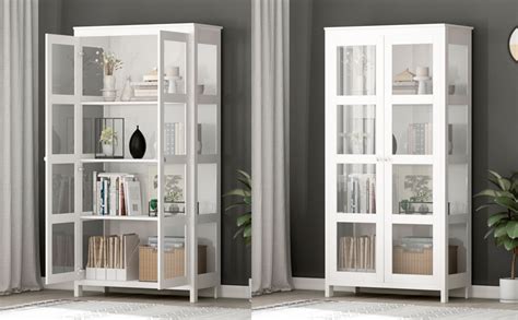 Amazon Homsee Tall Bookcase Storage Cabinet With Acrylic Doors