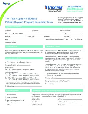 Fillable Online The Teva Support Solutions Patient Support Program