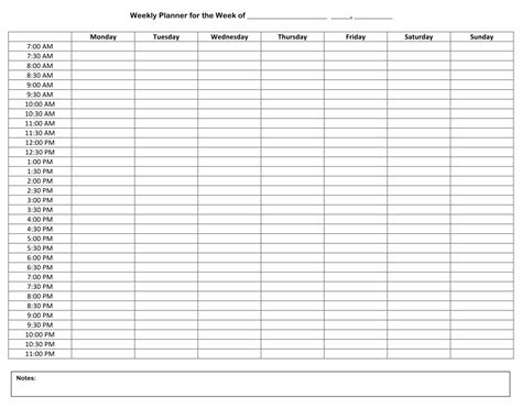 Best Printable Weekly Calendar With Minute Time Slots Artofit