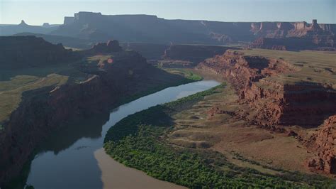 55k Stock Footage Aerial Video Of The Colorado River Through Meander