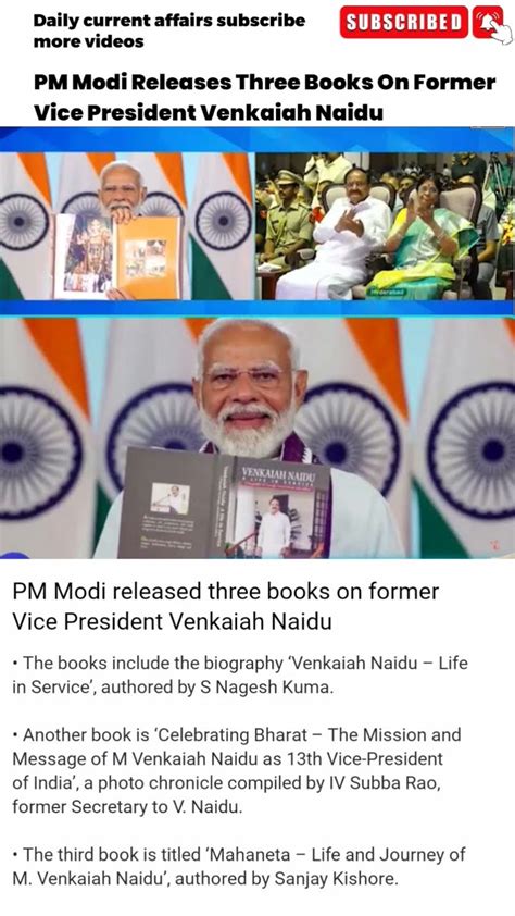 Pm Modi Releases Three Books On Former Vice President Venkaiah Naiduprashanthkumarpb3839 Modi