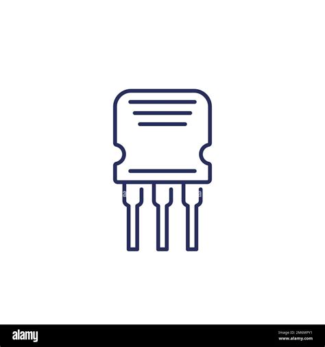 Transistor Or Semiconductor Line Icon On White Stock Vector Image And Art