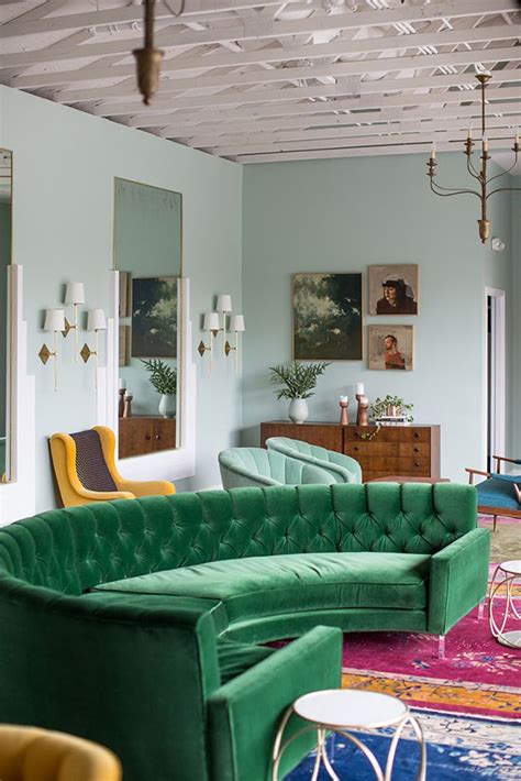 Green Velvet Upholstery in Living Rooms | Inspiration & Ideas | BRABBU Design Forces