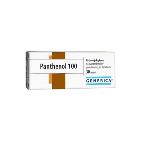 GENERICA Panthenol 100 30 Tabliet Skladom BENULEKAREN Sk