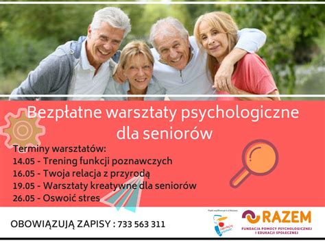 Bezpłatne warsztaty psychologiczne dla seniorów Warszawa