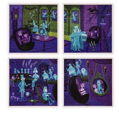 Disney Shag Haunted Mansion 31 Ghosts Coasters | Disney haunted mansion ...