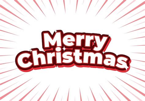 Premium Vector White And Red Color Of Merry Christmas Text Effect