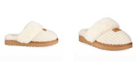 Ugg Cozy Knit Cream Shearling Slippers Womens Us Sizes 5 12new Ebay