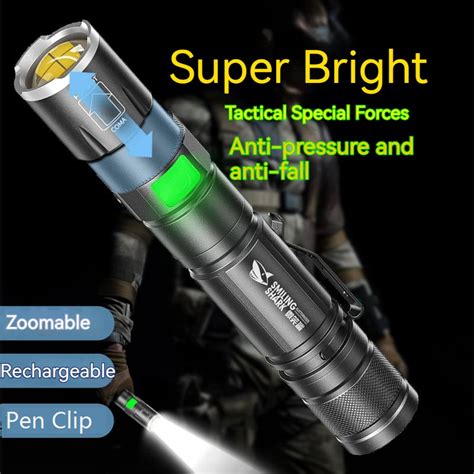 Smiling Shark Rechargeable Flashlight Led P Lm Super Bright