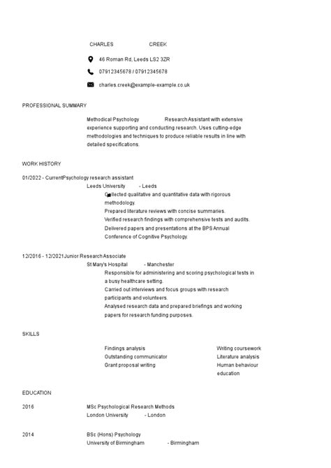 Psych Research Cv