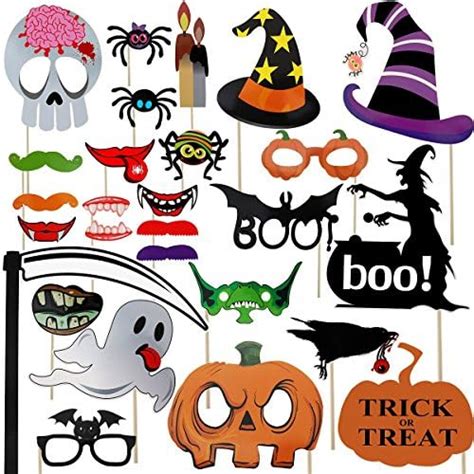 Amazon Cheerland 12 Pcs Halloween Photo Booth Props Colorful