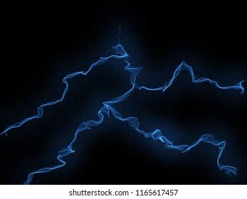 Lightnings Thunderbolt Strikes During Storm Night Stock Vector Royalty