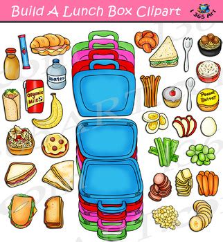 Build A Lunch Box Clipart Set, School Lunch Clipart | TPT