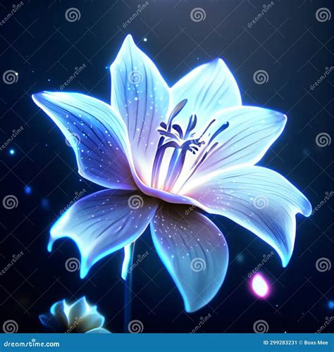 Beautiful Lily Flower On A Dark Background Illustration For Your