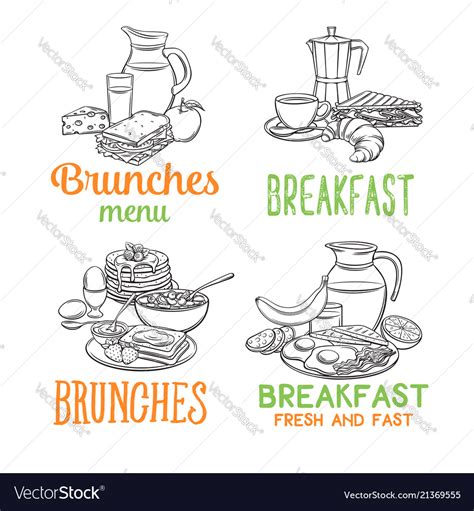 Breakfast Banners Template Royalty Free Vector Image