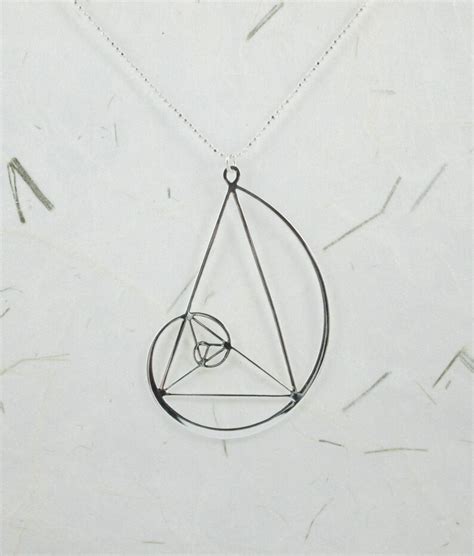 Golden Triangle With Golden Spiral Necklace Fibonacci Etsy