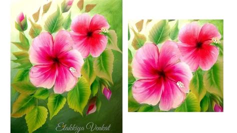 🌺step By Step Hibiscus Flower One Stroke Technique Acrylic Painting Tutorial I Elakkis Art