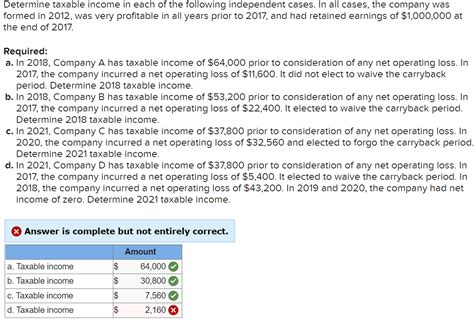 Solved Determine Taxable Income In Each Of The Following