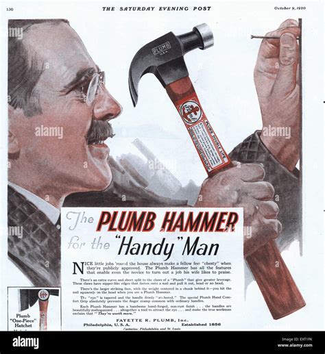 1920s USA Plumb Hammers Magazine Advert Stock Photo - Alamy