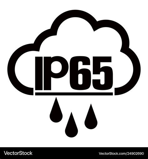 Ip65 Protection Certificate Standard Icon Water Vector Image