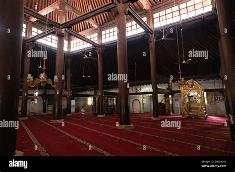 Yogyakarta, Indonesia - March, 2023: Interior of Gedhe Kauman Mosque in ...
