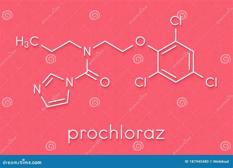 Prochloraz Fungicide Molecule Skeletal Formula Stock Illustration