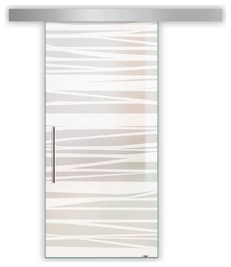 Sliding Glass Door With Various Frosted Designs Alu100 26 X84 Contemporary Interior Doors