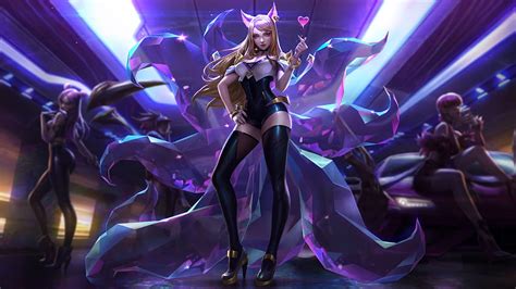 K Da Ahri Splash Art League Of Legends Lol Kda Baddest Hd Wallpaper