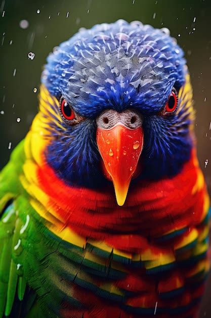 Premium Ai Image Rainbow Lorikeet Closeup