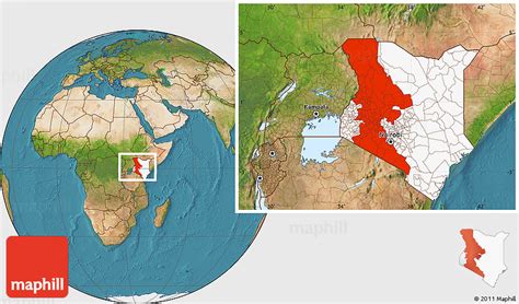 Satellite Location Map of RIFT VALLEY, highlighted country