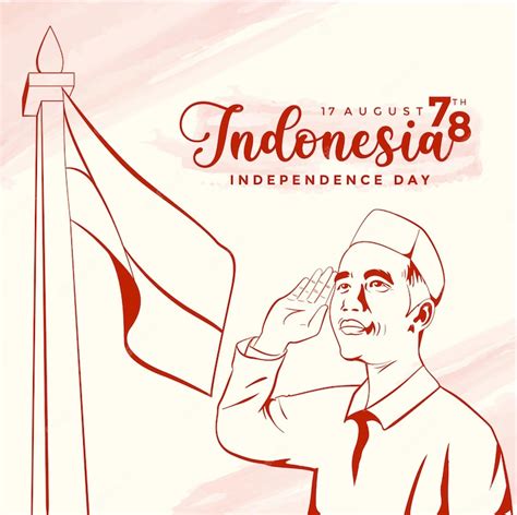 Premium Vector Hand Drawn Indonesian Independence Day Or Dirgahayu Kemerdekaan Indonesia Ke 78