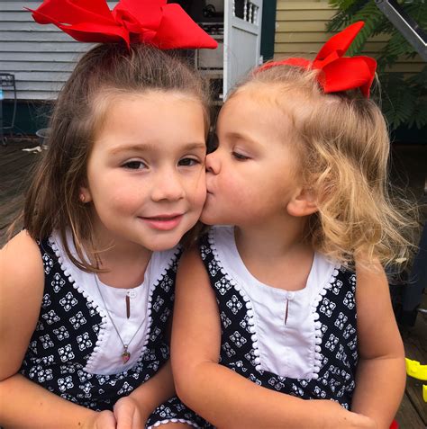 I Didnt Even Have To Tell Her To Kiss Maddies Cheek She Loves Her Big Sister Big Sister