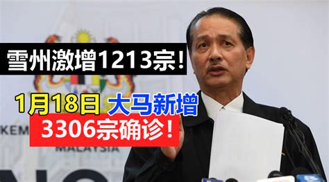 【新冠疫情】大马1月18日：新增3306确诊、2293治愈、4死亡，活跃病例38791宗！