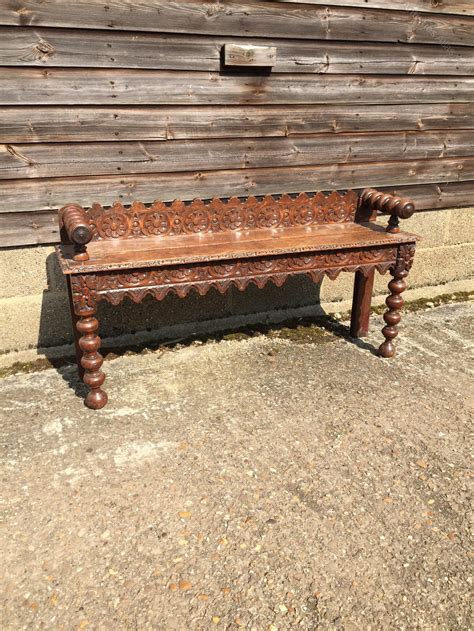 Carved Oak Hall Bench Antiques Atlas