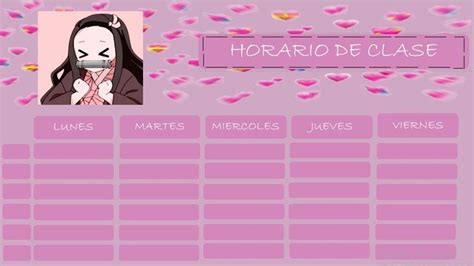 Nezuko Horario De Clase Daniela Uwu Creadora Hello Kitty Word