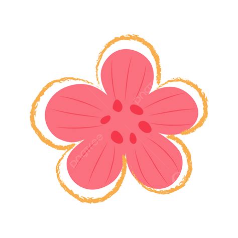 Flower Doodle Clipart Transparent Background Doodle Pink Flower Bloom