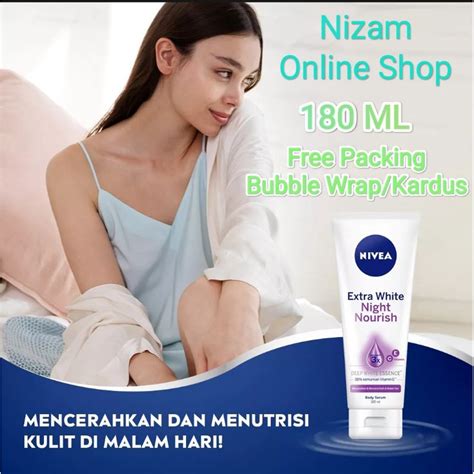 Jual Nivea Body Serum Extra White Night Nourish 180ML Shopee Indonesia