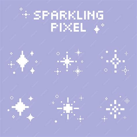 Premium Vector Sparkling Pixel Set Vector Bright Yellow Sparkle Star