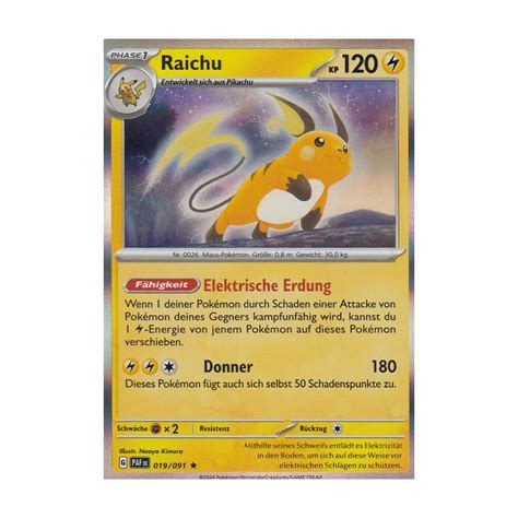 Raichu 019 091 Holo Paldeas Schicksale Pokemon Karte Kaufen