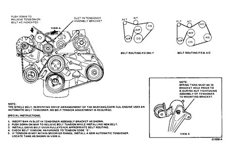 1986 Lincoln Town Car Serpentine Belt Routing And Timing Belt Diagrams