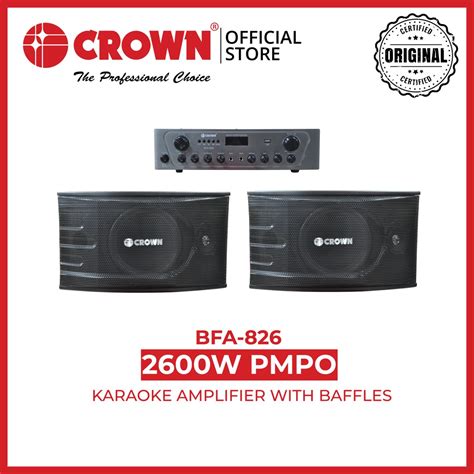 CROWN BFA 826 KARAOKE AMPLIFIER WITH BAFFLES Shopee Philippines