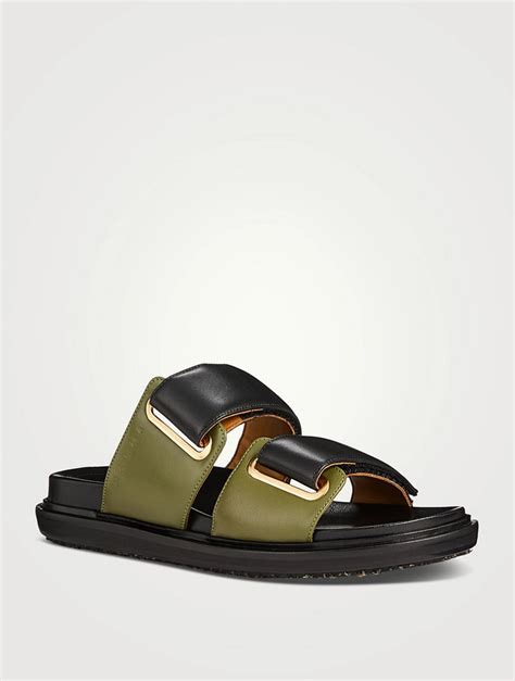 Marni Fussbett Leather Slide Sandals Holt Renfrew